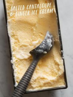 Salted Cantaloupe and Ginger Ice Cream