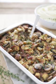 
                    
                        Pretzel Bread Stuffing with Bacon, Leeks and Mushrooms
                    
                
