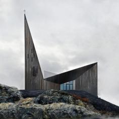 
                    
                        The new Community Church Knarvik&nbsp;signals its function with a sacral dignity and recognisable form, where the church spire, sanctuary and chapel are emphasised by ascending roof planes.
                    
                