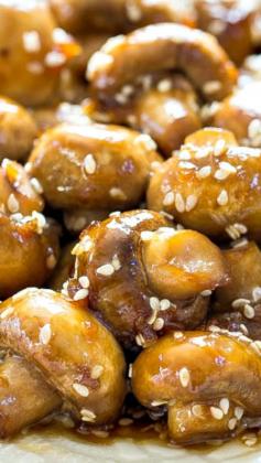 
                    
                        Sesame Garlic Mushrooms ~ These Asian-style sesame garlic mushrooms are delicious and healthy-ish side dish that requires very little hands-on time.
                    
                