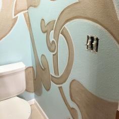 
                    
                        This is an amazing wall mural this homeowner has added to her bathroom. See what it used to look like before painting it.
                    
                