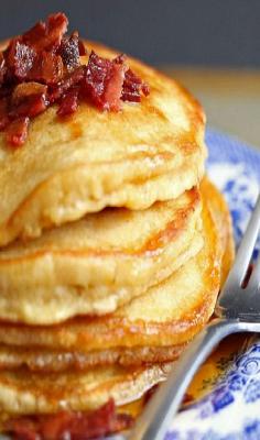 #BrownSugar #Pancakes with #Bacon #Maple Butter | #GrandbabyCakes | #breakfast #brunch