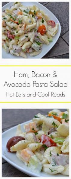 
                    
                        An amazing summertime salad with tons of fabulous ingredients! Perfect for a crowd! Ham, Bacon and Avocado Pasta Salad Recipe from Hot Eats and Cool Reads
                    
                
