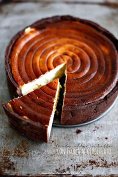 ricotta cheesecake w/ whole meal pastry and chocolate