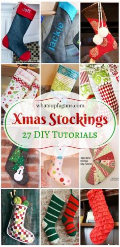27 Awesome DIY Homemade Christmas Stockings for beginners on up! I wanna make a homemade stocking for my baby boy's first Christmas