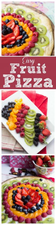 
                    
                        Fruit pizza that takes only 3 ingredients + fruits! So easy to make and absolutely stunning and delicious! #bestmomsdayever #ad - Eazy Peazy Mealz
                    
                