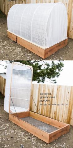DIY- Covered Greenhouse Garden- tutorial Great Idea for the patio garden Idea!