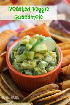 
                    
                        Roasted Veggie Guacamole- this fresh take on classic guacamole is packed with oven roasted veggies #FlavorYourFiesta
                    
                