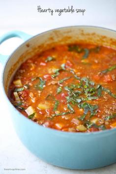 
                    
                        One-pot hearty vegetable soup. Easy to make, healthy and completely delicious! Also a whole 30 recipe!  #soup #recipe #easy #lunch #recipes
                    
                