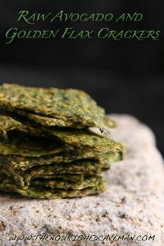 Raw Avocado and Golden Flax Crackers | The Nourished CavemanThe Nourished Caveman recipe: http://thenourishedcaveman.com/raw-avocado-and-golden-flax-crackers