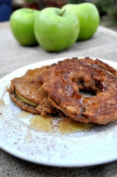 Paleo Apple Fritters, they have a crunchy delicious almond meal outer and a crisp warm tart apple center.