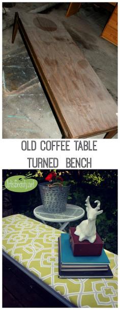 DIY  ART IS BEAUTY: Old Coffee Table turned Upholstered Bench