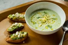 Chilled Cucumber Soup With Avocado Toast. Perfect for those hot summer days!