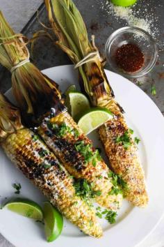 Mexican Grilled Corn by platingsandpairings: Street style corn at home. #Corn #Grilled #Mexican