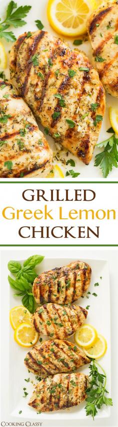 Grilled Greek Lemon Chicken #parsley