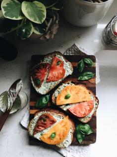 
                    
                        Open-Faced Heirloom Tomato Sandwiches
                    
                