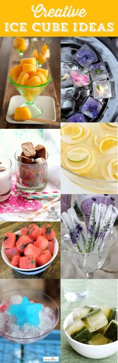 Creative Ice Cube Recipes! Simple and easy ways to serve your favorite drinks or party punch.