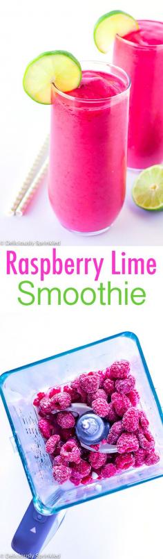 Raspberry Lime Smoothie #recipe #smoothie
