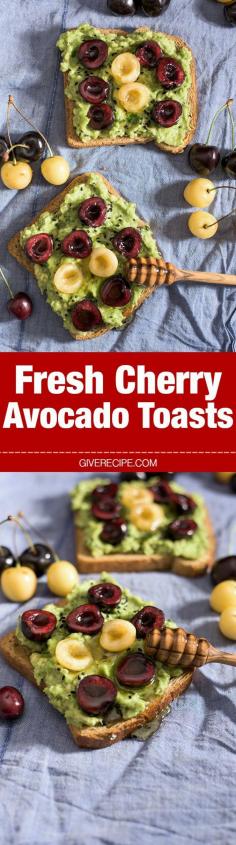 
                    
                        Top your avocado toasts with some fresh cherries and enjoy the easiest yet yummiest breakfast ever! - giverecipe.com
                    
                