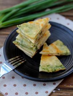 Chinese scallion #pancakes recipe.  Replace with green onion!