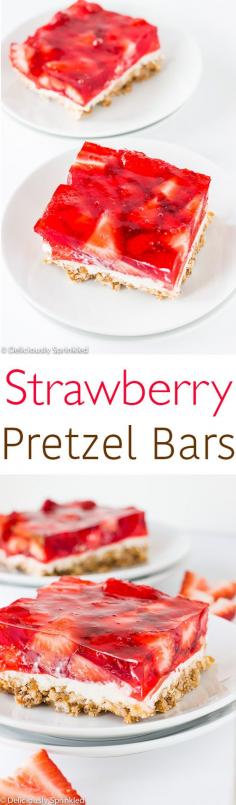 Strawberry Pretzel Bars grandma Betty makes this, it's super good