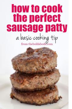 
                    
                        Tired of overcooked sausage patty hockey pucks?  Here is how to cook the perfect sausage patty so it's tender and juicy and every so slightly crisp!
                    
                