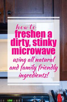 I don't know about you, but the microwave is one of the things that I resist cleaning. But I've figured out a way to clean and freshen it that works for the lazy girl! See how I did it in this post: How to Freshen a stinky microwave using all natural and family friendly ingredients!