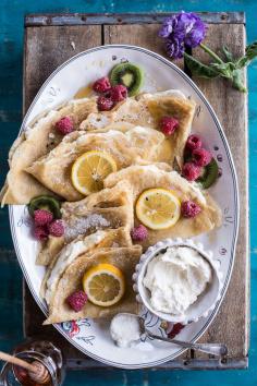 Lemon Sugar Crepes with Whipped Cream Cheese | ♡ When food isn't healthy but yummie! #foodporn #yum Pinterest: roos_anna