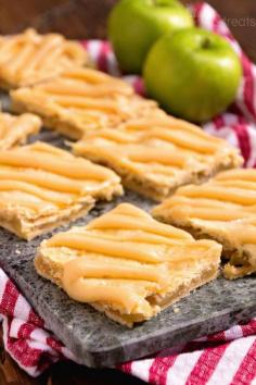 Apple Bars with Caramel Frosting ~ Soft, flaky crust stuffed with homemade apple pie filling and drizzled with caramel frosting! ~ http://www.julieseatsandtreats.com