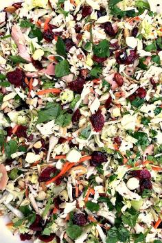 Asian Chicken Cranberry Salad | ReluctantEntertainer. I'd omit the onion.