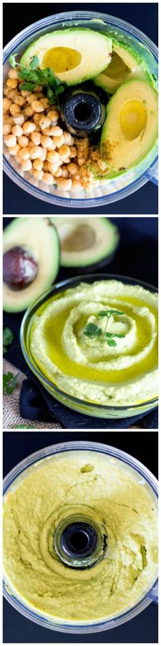 
                    
                        Rich and creamy hummus made with avocado and chickpeas.
                    
                