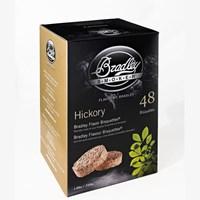 Choose from available flavor options. For use with Bradley smoker. 48 bisquettes produce 16 hours of burn time. Chippings produce continuous smoke at consistent temperature. Can be used for any meat. The secret to the Bradley Smoker is the Bradley Bisquettes - 48 Pack. To produce the bisquettes, the hardwood chippings are bound together using precise quantities, at controlled pressures and densities from chippings of the natural hardwoods and fruitwoods. The flavor of the smoke is determined by the variety of wood being burned. By this method, their burning behavior remains consistent and predictable. Furthermore, by limiting the combustion time to 20 minutes for each bisquette, on top of the electrically heated element, the chippings produce clean continuous smoke at a consistent temperature. These two factors eliminate the guesswork and uncertainty from smoking food, giving you perfect results every time you smoke. The Bradley Smoker, which uses these bisquettes, is fully automatic, burning and dispensing one bisquette ever 20 minutes. At a rate of 3 bisquettes per hour, the smoker has a capacity for 8 hours of unsupervised operation. The only hard thing about it is choosing a smoke flavor! Choose from a variety of flavors! Alder has a distinct, rich flavor that is perfect for seafood, ham or bacon. Mesquite and Hickory have strong flavors usually used for beef or pork. Apple is sweeter and milder, and is ideal for poultry and wild game. About Bradley SmokersBradley invites you to the wonderful world of gourmet food smoking. An exciting adventure awaits you, filled with a realm of endless possibilities for delicious food that will have you coming back for more time and time again. Bradley has has been making food smokers for the restaurant and hotel industry for well over a decade. Many of the finest hotels and restaurants around the world smoke their own foods using Bradley Smokers. Bradley Smokers are engineered to control the smoke in order to produce consistent results, all in a hassle-free design that doesn't demand constant attention. This endeavor led to the development of Bradley Flavor Bisquettes, which provide you with a simple way to add rich and savory flavors to your food, either on your BBQ grill or using your Bradley Smoker.