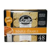 Choose from available flavor options. For use with Bradley smoker. 48 bisquettes produce 16 hours of burn time. Chippings produce continuous smoke at consistent temperature. Can be used for any meat. The secret to the Bradley Smoker is the Bradley Bisquettes - 48 Pack. To produce the bisquettes, the hardwood chippings are bound together using precise quantities, at controlled pressures and densities from chippings of the natural hardwoods and fruitwoods. The flavor of the smoke is determined by the variety of wood being burned. By this method, their burning behavior remains consistent and predictable. Furthermore, by limiting the combustion time to 20 minutes for each bisquette, on top of the electrically heated element, the chippings produce clean continuous smoke at a consistent temperature. These two factors eliminate the guesswork and uncertainty from smoking food, giving you perfect results every time you smoke. The Bradley Smoker, which uses these bisquettes, is fully automatic, burning and dispensing one bisquette ever 20 minutes. At a rate of 3 bisquettes per hour, the smoker has a capacity for 8 hours of unsupervised operation. The only hard thing about it is choosing a smoke flavor! Choose from a variety of flavors! Alder has a distinct, rich flavor that is perfect for seafood, ham or bacon. Mesquite and Hickory have strong flavors usually used for beef or pork. Apple is sweeter and milder, and is ideal for poultry and wild game. About Bradley SmokersBradley invites you to the wonderful world of gourmet food smoking. An exciting adventure awaits you, filled with a realm of endless possibilities for delicious food that will have you coming back for more time and time again. Bradley has has been making food smokers for the restaurant and hotel industry for well over a decade. Many of the finest hotels and restaurants around the world smoke their own foods using Bradley Smokers. Bradley Smokers are engineered to control the smoke in order to produce consistent results, all in a hassle-free design that doesn't demand constant attention. This endeavor led to the development of Bradley Flavor Bisquettes, which provide you with a simple way to add rich and savory flavors to your food, either on your BBQ grill or using your Bradley Smoker.
