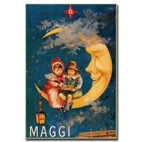 This beautiful, whimsical advertisement reproduction inspired by the Victorian art era is a beautiful addition to your vintage collection. Maggi sauce, developed in Switzerland in the 1800s is still widely used in kitchens all over the world, making this nostalgic print a must-have for any cook! Appealing to people of all ages, this retro style ad print will look lovely in your kitchen, formal dining room, or restaurant. Giclee on canvas art. Ready to hang. Traditional style. Subject: Vintage. Format: Vertical. Size: Large. Canvas material. 24 in. W x 32 in. H (5.25 lbs.) Giclee is an advanced printmaking process for creating high quality fine art reproductions. The attainable excellence that Giclee printmaking affords makes the reproduction virtually indistinguishable from the original artwork. The result is wide acceptance of Giclees by galleries, museums and private collectors.