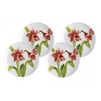 Crafted of porcelain. Amaryllis pattern. Holiday floral motif. Dishwasher- and microwave-safe. 8 diam. inches. A treat for the eyes that's as sweet as what it holds, the Paula Deen Signature Dinnerware Amaryllis Collection Salad/Dessert Plates 4pc. Set will have you in a festive mood. A bouquet of holiday flowers grace your meals with this porcelain plate set. Microwave- and dishwasher-safe, you'll have dessert, salad, or appetizers on, off, and cleaned up quick as a wink. This watercolor-inspired set comes complete with holiday charm. Cozy up for a family dinner or a feast fit for entertaining guests, this setting (and your cooking, no doubt) will have everyone asking for seconds. About Paula DeenSouthern cooking queen Paula Deen is known to millions as a popular TV show cooking host on the Food Network, as well as a bestselling author. The Georgia native parlayed a home-based meal delivery service into her successful Lady and Sons restaurant in Savannah, Ga. In 2008, Deen partnered with Meyer Corporation to launch a line of signature cookware, bakeware, kitchen tools, and accessories, which are used by home cooks everywhere.