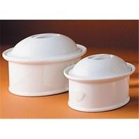 Our Pillivuyt porcelain covered dishes can be found in fine restaurants throughout France a culinary country where cooking is taken very seriously. Designed and used by chefs worldwide the even-heating properties of Pillivuyt dishes are perfect for cooking keeping food warm at the table and storing in the refrigerator. The covered dishes are excellent for vegetables terrines and pat Ts. Pillivuyt clean-up is a breeze. The all-white finish and timeless design is robust and durable enough for everyday use going from freezer to oven to table and into the dishwasher.