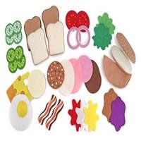 Crafted from felt for less slipping Has everything you need to make a variety of sandwiches Includes 33 mix and match pieces Recommended for ages 3-7 years Measures 13.6L x 9.85W x 3.15H inches. Your child will love cooking up delicious sandwiches for their friends and families with the Melissa and Doug Felt Food - Sandwich Set. Perfect for pretending to be in a restaurant at home or grocery shopping this set includes 33 mix and match pieces that can be changed up to create a variety of sandwiches. This set is recommended for ages 3-7 years. About Melissa & Doug ToysSince 1988 Melissa & Doug have grown into a beloved children's product company. They're known for their quality educational toys and items and have grown in double digits annually. The Melissa & Doug company has been named Vendor of the Year by such great retailers as FAO Schwarz Toys R Us and Learning Express and their toys have been honored as Toys of the Year by Child Magazine FamilyFun Magazine and Parenting Magazine. Melissa & Doug - caring quality children's products. You'll be glad this sandwich is dry. Melissa and Doug's sandwich set is made of soft felt letting your kids put together subs and pita sandwiches with a colorful assortment of pretend meats cheeses veggies and condiments. A total of thirty-three pieces can be used to make hundreds of different sandwiches and unlike those made with plastic sandwich sets these toy sandwiches stick together. It all comes in a box resembling a sandwich container. This play set is best for children ages 3 through 7 who are fascinated by food.