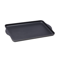 Pancakes, fried eggs, grilled cheese all have one thing in common: they can be messy to clean up. Swiss Diamond's Nonstick Double-Burner Griddle puts an end to that with its easy to clean state-of-the-art diamond nonstick coating. This double burner griddle allows you more room to cook your favorites from breakfast, lunch or dinner without the mess and hassle of an electric griddle. Made from cast aluminum the heat will spread evenly over the entire 17 x 11 inch cooking surface from end to end with no hot spots. Also use it as a baking sheet to finish those drop biscuits or sugar cookies - they will slide right off instead of sticking to your pan. Oven safe up to 500 F.