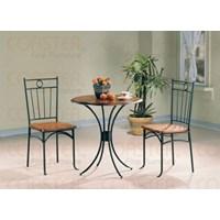 Coaster - Dinette Sets - 5939 - Adorn your breakfast nook or casual dining area with the simple yet romantic designs of this three piece bistro dining set The gentle curves of the metal pedestal base compliment the round wooden table top that is bathed in a warm finish The two side chairs mirror the bistro table with wooden seats and a unique metal seat back Create the perfect environment to enjoy your morning cup of coffee, Sunday newspaper, or casual meal with this three piece bistro group Round Bistro Table with Wooden Top and Metal Pedestal BaseTwo Side Chairs with Wooden Seat and Unique Metal Seat BackMetal and Wood composition Smooth clean edges and metal legs and pedestal Smooth wooden top Casual Specifications: Table dimensions: 30D x 30W x 30H inches Chair dimensions: 15W x 17.75D x 37H inches Seat height: 17.8H inches Weight: 52.91 lbs.