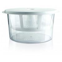 Specialty Kitchen Gadgets - The innovative Euro Cuisine Greek Yogurt Maker transforms ordinary store-bought yogurt or homemade yogurt into deliciously thick, creamy Greek yogurt and other dairy favorites - right in your fridge. The 2-qt. yogurt strainer kit is simple to use to create healthy, low-calorie and delicious spreads, Tzatziki dip and toppings for salads and desserts. You just add up to 2 quarts of yogurt in the acrylic strainer, cover and place in the fridge and in just a few hours start enjoying Greek yogurt dishes, breakfast to dessert and everything in between. Simple instructions and recipes walk you through the fast and easy steps for creating Greek yogurt. Fresh Greek yogurt cuts sugar and sodium content and adds more protein, calcium and probiotics to your diet to boost your energy and overall health. Recipes include meat marinade, potato salad, panna cotta, key lime pie, chocolate frosting and more. The Euro Cuisine Greek yogurt maker is easy-to-clean and the Italian inspired design is completel - Specifications Made in China Material: acrylic, durable plastic Model: GY50 Capacity: 2 qt. Size: 10" Dia. x 5"H (with lid) Weight: 1 lb. 2 oz. (with lid) Use and Care To clean the Euro Cuisine Greek yogurt maker, gently scrub with dish soap and water until clean and allow to air dry before storing. The 2-qt. yogurt strainer kit is not dishwasher-safe. The material inside the strainer is delicate and should be handled with care. Do not use sharp objects to empty or clean the strainer. You can place the unit inside the refrigerator for up to 18 hours. The longer the time, the thicker the Greek yogurt becomes.