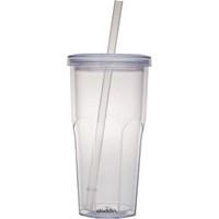 Dimensions 6"H x 3.5" Diameter Volume 12oz 6.5"H x 4"Diameter Volume 16oz 7"H x 4" Diameter Volume 20oz Design & Functionality This assorted set of sturdy To-Go Tumblers by Aladdin in a familiar water glass style, with the light-weight convenience of disposable cups, are BPA-free and designed to replace disposable cups. Use them to carry all your favorite cold drinks - the secure lid, double-walled, no-sweat exterior and reusable straw make it easy to enjoy any drink on the go. Materials BPA-free SAN Acrylic Sustainability Eliminate hundreds of disposable beverage cups over the course of one year - and thousands over the course of a lifetime. Aladdin's To-Go Tumblers replace wasteful, use-and-toss plastic beverage containers, while saving you money in the process when you use it to carry homemade smoothies & iced drinks. About the Brand For over 100 years, Aladdin has been creating fresh, sustainable and stylish food and drink solutions. Best known for the metal lunchboxes kids used to carry to school, the company has evolved to offer innovative tumblers and lunch boxes. Every Aladdin product goes through stringent testing protocols and is inspected for health safety before it leaves the factory. Aladdin complies with all global regulation and where appropriate, they adhere to all ASTM standards for children's products. These products also exceed FDA, CSPC and other government regulations and are Proposition 65 compliant. Proposition 65 is the Safe Drinking Water and Toxic Enforcement Act of 1986. The Proposition exists to protect California citizens and the state's drinking water sources from chemicals known to cause cancer, birth defects and other harm. Care Instructions Top rack dishwasher safe Do not microwave Country of Origin Responsibly made in China Product Name & Number: Aladdin To-Go Tumbler, Clear 12oz, 10-01323-001 Aladdin To-Go Tumbler, Clear, 160z, 10-01205-002 Aladdin To-Go Tumbler, Clear, 20oz, 10-01352-007 An eco-friendly alternative to wasteful disposable cups & straws; Double-wall, no-sweat exterior - keep your drink cold & your hands dry; Screw-on lid that ensures spill-proof use; Includes a sturdy reusable straw with stopper - designed to keep straw from slipping out; BPA free; Available in 3 sizes - 12oz, 16oz and 20oz; Smaller size perfect for kids' ;Dishwasher safe; Enjoy breakfast on-the-go with healthy homemade fruit & veggie smoothies or swing by your favorite coffee spot and pick up an iced-coffee drink anytime of the day without filling up the trash can with disposable plastic cups. Note: For the good of the planet, Starbucks is encouraging everyone to switch from (disposable) cups to reusable travel mugs, use a Tumbler at Starbucks - You save 10¢ and another (disposable) cup every time