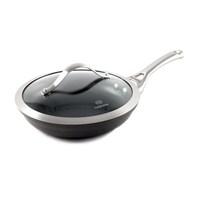 Nonstick omelette pan. Heavy-duty, hard-anodized aluminum. Cast stainless steel loop handles. Dishwasher safe for easy cleanup. Available with or without lid. 8- or 12-inch option. With the triple-layer, PFOA-free nonstick on the Calphalon Contemporary Nonstick Omelette Pan, you won't need to use as much oil - hello, low-fat cooking. And that nonstick surface is built tough - in fact, this omelette pan is even dishwasher safe for easy, breezy cleanup. The hard-anodized, heavy-duty aluminum facilitates even heating, and the stainless steel loop handle has a sleek, chic look. Choose your size and whether you'd like to include the lid. Oven safe up to 450 degrees Fahrenheit. With manufacturer's lifetime warranty. About CalphalonCalphalon's mission is to be the culinary authority in kitchenwares, enhancing the home chef's food experience during planning, prep, cooking, baking, and serving. Based in Toledo, Ohio, Calphalon is a leading manufacturer of professional quality cookware, cutlery, bakeware, and kitchen accessories for the home chef. Calphalon is a Newell-Rubbermaid company. Calphalon's goal is to give you, the home chef, all the tools you need to realize your highest potential in the kitchen. From your holiday roasting pan to your everyday fry pan, count on Calphalon to be your culinary partner - day in and day out, for breakfast, lunch, and dinner for a lifetime. Size: 8 in.