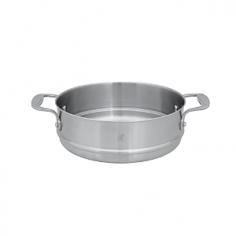 Stainless steel construction; aluminum core. Scratch-resistant for durability. Oven- and broiler-safe to 500°F. Dishwasher-safe. Fits 6-qt. Dutch oven and 3-qt. saute pan. Turn your Dutch oven or saute pan into a steamer for healthier meals with the Zwilling Spirit Thermolon Steamer Insert Fits 6 qt. Dutch Oven and 3 qt. Saute Pan. With a durable, scratch-resistant construction and ergonomic handles, this steamer insert brings convenience into your kitchen. About Zwilling JA Henckels: JA Henckels has been producing the best in German steel knife design since 1895. Their products are designed for everyday use, giving you the maximum value for your money. This modern company uses innovative technology to create the highest-quality products. They're so sure you'll be satisfied with their products that they back each one with a lifetime warranty. With several lines of quality cutlery and other products, you're sure to find the perfect housewarming or wedding gift, or addition to your own kitchen. About Spirit CookwareThe exceptional line of Spirit Cookware features a high-tech, eco-friendly design that maximizes efficiency and performance. Unlike traditional non-stick cookware that uses chemicals, Spirit Cookware is coated in natural, scratch-resistant ceramic that won't stick or chip and has a notably high level of heat-resistance. Each piece in the Spirit Cookware line is expertly crafted with a magnetic, stainless steel exterior and durable aluminum core that retains heat evenly from rim to rim. Stay-cool stainless steel handles are ergonomic and riveted for durability.
