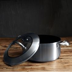 Create hearty meals with this stylish CTX Dutch Oven from Scanpan. Suitable for all heat types, it is equipped with a ceramic titanium non-stick coating that can withstand all types of kitchen utensils. The handles are attached with rivets and made of cast stainless steel which means they will stay cool with no risk of burnt fingers. Perfect for a range of dishes, simply prepare ingredients on the stove then transfer to the oven for a delicious, easy casserole with no need for extra pans. Please note aluminium is used due to its superior heat conduction properties; it is fully encapsulated within steel and cannot ever come into contact with food. Key features: * Material: aluminium & stainless steel * Dimensions: 24cm * Volume: 4.8L * Ceramic titanium non-stick coating * Can be used on all heat sources * Ovenproof up to 260&deg;C * Dishwasher safe * Wash in hot soapy water before first use