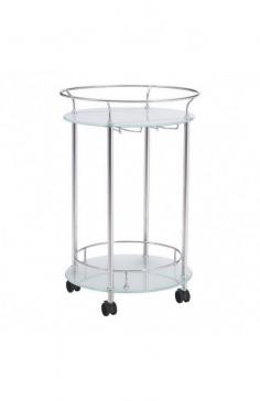 The Plato Serving Cart is a stylish option to serve beverages to family, friends and guests. Available in either gold or silver finish the serving tray will look sparkling in any room of your home. Material: Steel Color: Gold, Silver Dimensions: 31.9 inches high x 20.9 inches wide x 20.9 inches long
