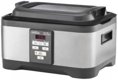 Sunbeam Duos 5.5l Stainless Steel Sous Vide And Slow Cooker Mu4000 With Electronic Temperature Control Digital. Designed to help you create tender, delicious meals using the Sous Vide or the Slow Cooker setting. The Sous Vide style water oven is easy to use, producing succulent meals every time, without overcooking. Designed with electronic temperature control, and a countdown timer, it takes Sous Vide from the restaurant to your home. The Sunbeam Duos also has a handy slow cooker setting for added menu versatility. Features Sous Vide Heat settings from 40 C to 90 C, with 1 C increment selection. Simply heat the water, and insert your food pouch. Ideal for cooking meat, poultry, seafood, and vegetables. The temperature selected depends on the way you like your food cooked, such as rare, medium or well done. Ensures even cooking, with incredibly succulent results. Slow Cooker Use as a sous vide or a slow cooker. Slow cooker has High, Low and Auto Keep Warm settings. Perfect for curries, soups, casseroles and roasts. Electronic User Panel Electronic allows for fast heat up, accurate temperature control, even heat and automatic keep warm. Preset any time, and monitor your cooking times with the count down timer. Specifications Functions: Sous Vide, Slow Cooker Sous Vide Heat Settings: 40 C to 90 C, With 1 C Increments. Auto Keep Warm Slow Cooker Heat Settings: Low, High, Auto Keep Warm Auto Keep Warm Setting: Yes Electronic: Yes Cooking Times: 1 Hour To 24 Hours Digital Countdown Timer: Yes Dishwasher Safe: Pan and Lid Removable Cord: Yes Lid: Tempered Glass Construction/Finish: Stainless Steel Net Weight: 4.43kg Dimensions: (H) 40.8cm x (W) 27cm x (D) 33cm Colour: Silver Model: MU4000 Brand: Sunbeam Package Contents 1 x Sunbeam Duos 5.5L Sous Vide and Slow Cooker MU4000 1 x Sous Vide Pouch Rack 1 x Tempered Glass Lid 1 x AC Power Cord 1 x Instructions