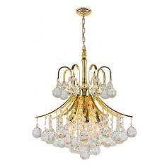 This stunning 6-light Crystal Chandelier only uses the best quality material and workmanship ensuring a beautiful heirloom quality piece. Featuring a radiant gold finish and finely cut premium grade crystals with a lead content of 30%, this elegant chandelier will give any room sparkle and glamour. Worldwide Lighting Corporation is a privately owned manufacturer of high quality crystal chandeliers, pendants, surface mounts, sconces and custom decorative lighting products for the residential, hospitality and commercial building markets. Our high quality crystals meet all standards of perfection, possessing lead oxide of 30% that is above industry standards and can be seen in prestigious homes, hotels, restaurants, casinos, and churches across the country. Our mission is to enhance your lighting needs with exceptional quality fixtures at a reasonable price. Finish: Polished Gold Crystal Color: Clear 30% Premium Full Lead Crystal (6) 60W E12 Incandescent Candelabra Bulb(s) Bulb(s) Not Included Total Watts: 360 Voltage: 110V - 120V Number of Tiers: 1 Beautiful Polished Gold finish and dressed with precision cut and polished 30% Full Lead Crystals for maximum brilliance and sparkle From the Empire Collection Accommodates up to six 60-watt maximum (40-watt recommended) candelabra base incandescent E-12 bulb (not included) Solid Brass Frame in Gold Plated Finish and 30% Full Lead Crystal Includes 48-in adjustable chain for hanging UL and CUL Listed to US and Canadian safety standards For Dry Locations only (Dry Locations include kitchens, living rooms, dining rooms, bedrooms, foyers, hallways and most areas in bathrooms) Hardware included Assembly instructions and template enclosed for convenient setup (Professional installation is recommended) 1 Year Limited Manufacturing Defects Warranty Hardwired UL Listed, cUL Listed, CSA Listed Style: Transitional Part of the Empire Collection Warranty Info: 1 Year, Worldwide Lighting Corporation warranties products to be free from defects for a period of one year following shipment. Warranty is and void if merchandise is not installed according to factory instructions, NEC guidelines, and applicable building cOverall Dimensions: 16"(D) x 16"(W) x 15"(H)Diameter Range: Diameter from 10" to 16"Item Weight: 20 lbs. Please note that this product is designed for use in the United States only (110 volt wiring), and may not work properly outside of the United States*Use of this product will expose you to lead, a chemical known to the State of California to cause birth defects or other reproductive harm. Not intended for food use.