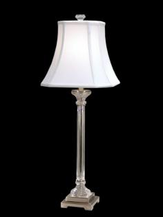 Crystal Table Lamp in Brushed Nickel from the Scala Collection by Dale Tiffany. Dimensions: 33.50 H 12.00 W - Metal-Crystal - GB60640