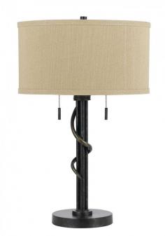 Cal Lighting, Bo-2473TB, Table Lamps, Corel, Lamps, Black Features: Iron Has Excellent Durability And Strength And Provides A Beautiful Rustic Feel In Its Applications. - Ambient Light Casts Soft Generalized Illumination Over A Wide Area - Requires (2) 60 Watt Medium Base Bulb (Not Included) - Lamping Technology: Bulb Base - Medium (E26): The E26 (Edison 26mm), Medium Edison Screw, Is The Standard Bulb Used In 120-Volt Applications In North America. E26 Is The Most Common Bulb Type And Is Generally Interchangeable With E27 Bulbs. - Compatible Bulb Types: Nearly All Bulb Types Can Be Found For The E26 Medium Base, Options Include Incandescent, Fluorescent, Led, Halogen, And Xenon / Krypton. - Specifications: Number Of Bulbs: 2 - Bulb Base: Medium (E26) - Bulb Type: Incandescent - Bulb Included: No - Watts Per Bulb: 60 - Wattage: 120 - Voltage: 120 - Height: 25" - Length: 18.5" - Width: 16" - Shade Top Diameter: 15" - Shade Bottom Diameter: 16" - Energy Star: No - Switch Type: Pull Chain