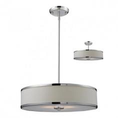 Z-Lite 164-20 Cameo 3 Light Down Light Convertible Pendant / Semi-Flush Fixture With its clean, functional lines and chrome accents, this Convertible Pendant / Semi-Flush Fixture features a bottom glass diffuser that softens the light output. Its transitional look and feel creates a balanced blend of modern and transitional style. A sure fit for any dcor. Exuding a transitional, modern style, the Cameo Collection features chrome accents along the shade edges, providing a transitional look and feel. The light output is softened by the bottom glass diffuser for ceiling fixtures. Z-Lites Cameo Collection features clean, functional lines, creating a balanced, blend of modern and transitional style. Z-Lite 164-20 Features: Convertible; can be mounted as Pendant or Semi-Flush Ceiling Fixture Metal Material White Fabric Shade(s) Rods Included: (3) x 12, (1) x 6, (1) x 3 UL Certified for Dry Location Z-Lite 164-20 Specifications: Requires (3) x 60 Watt Medium Base Bulbs (Not Included) Height: 53.5 Width: 19.5 Item Weight: 2.1 lbs. Since 1987, Z-Lite has been creating a beautiful array of quality interior and exterior residential lighting to enhance your space. The Z-Lite collection includes a wide selection of crystal chandeliers, chandelier families, billiard lighting, cast aluminum outdoor lighting, and tiffany families, all beautifully designed to suit a wide range of styles, from traditional to contemporary. Not only does Z-Lite excel at providing exquisite design and functionality, but accomplishes this while maintaining exceptional quality through the use of superior materials and fittings that stand the test of time.